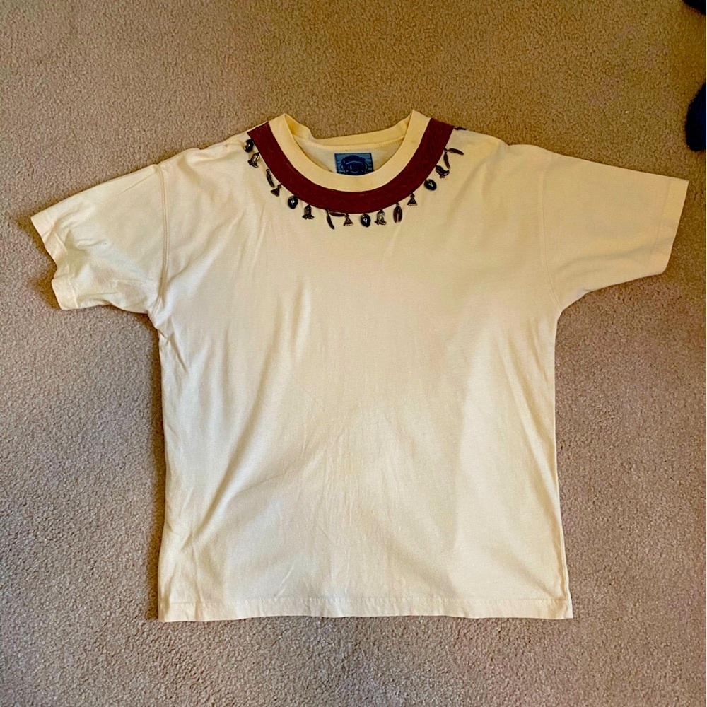 Short Sleeve T shirt with western metal charm detail
